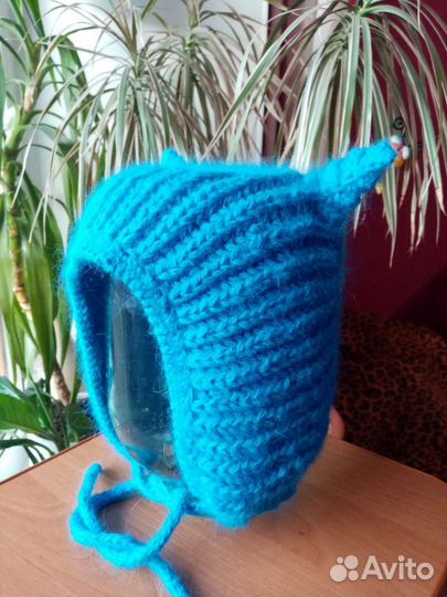 Чепчик, пух норки 2 цвета