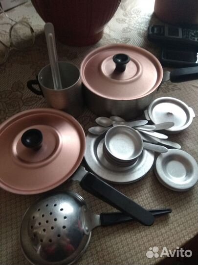 Посуда алюминиевая для кукол