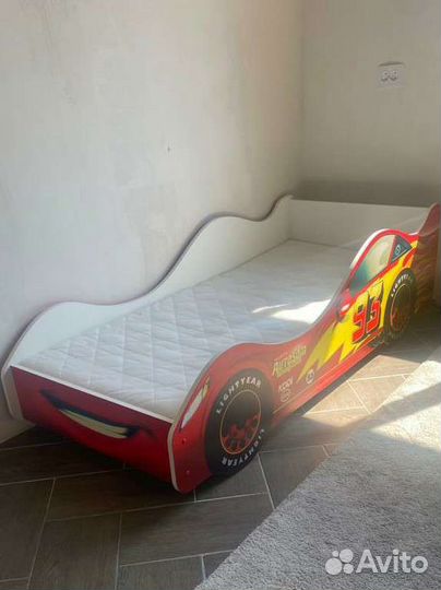 Детская кровать машина «Молния Маквин»+ матрас