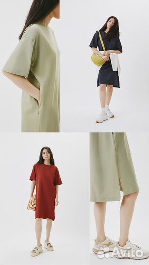 Uniqlo платье-футболка хлопок 100%