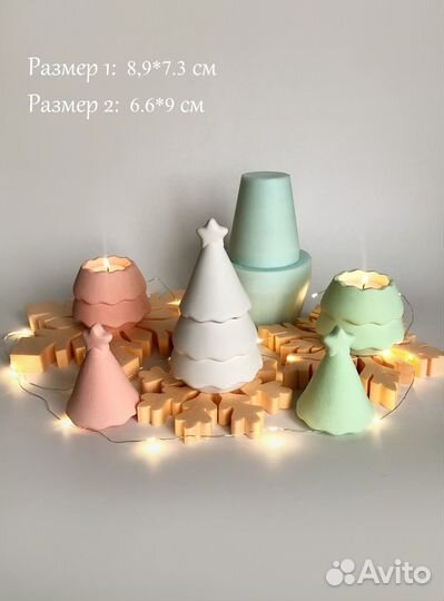 Силиконовая форма Елка шкатулка для свечи