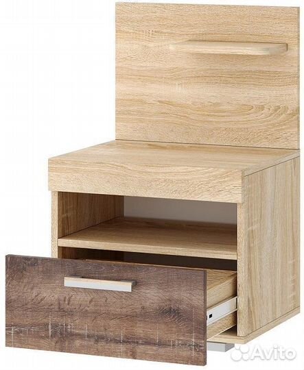 Тумба прикроватная с задней стенкой и полкой