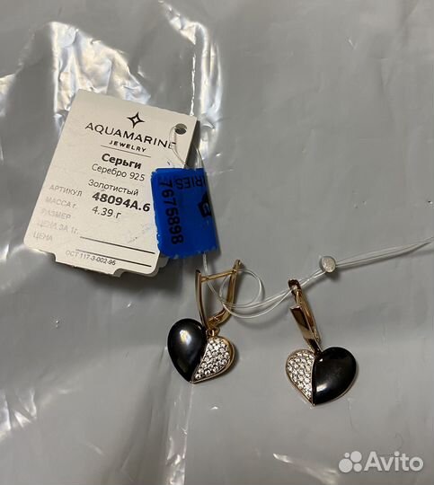 Серьги серебро 925 новые