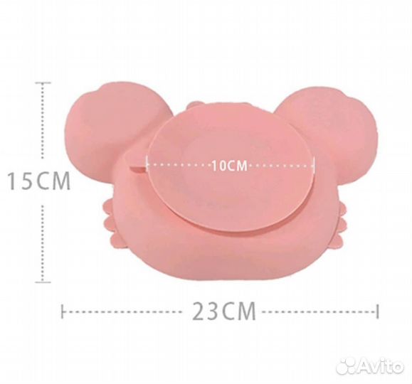 Силиконовая тарелка Крабик детская на присоске