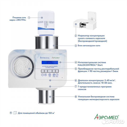 Галогенератор Витасоль для соляной комнаты