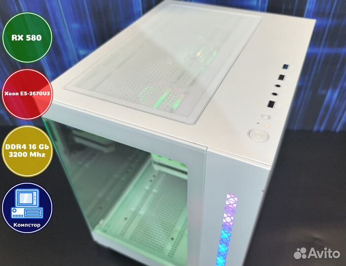 Компьютер для офиса 2670V3-RX580-16DDR4-UKB9042-X99
