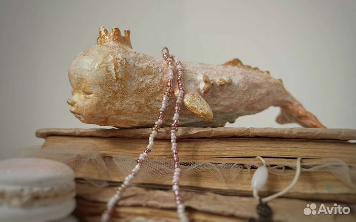 Рыбка Ватная ёлочная игрушка винтаж ручная работа