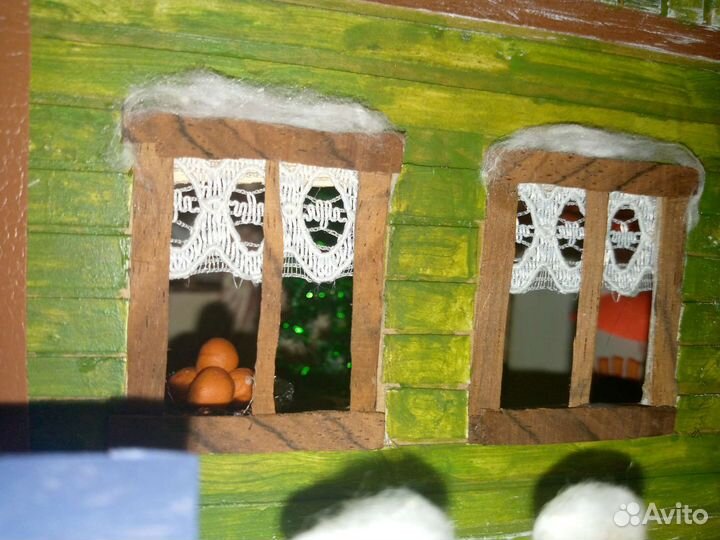 Поделка зимний деревенский домик