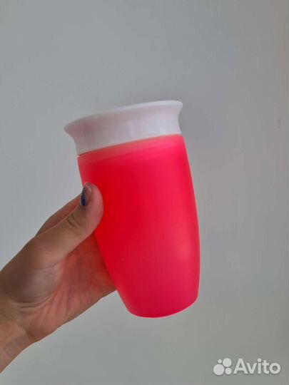 Поильник непроливайка, стакан детский розовый