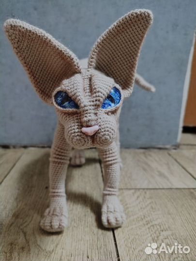 Котик сфинкс, связанный крючком