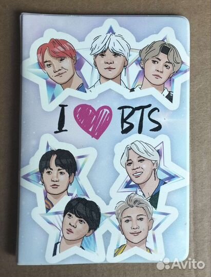 Обложка на паспорт. «I love BTS»