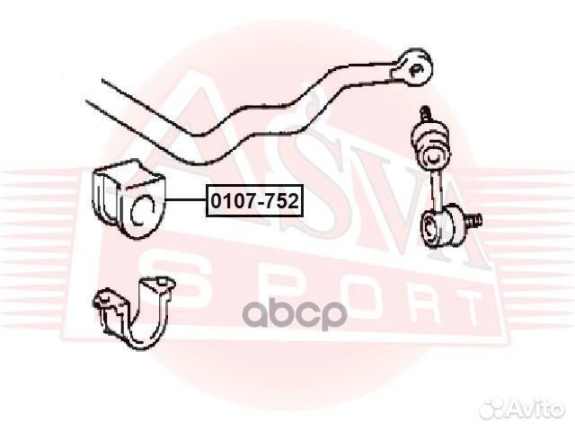 Втулка переднего стабилизатора D29 0107-752 asva