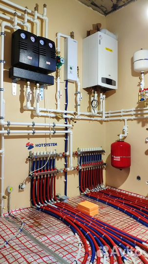 Монтаж отопления, тёплый пол под ключ