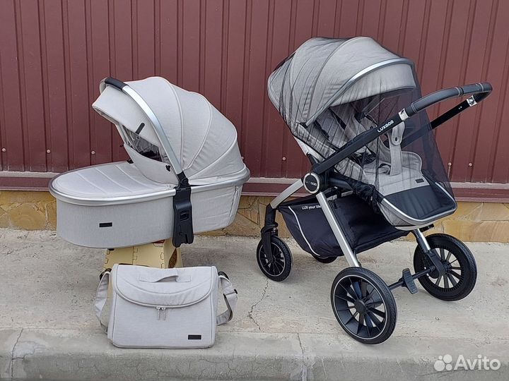 Коляска 2в1 Новая модульная (светло Бежевый)