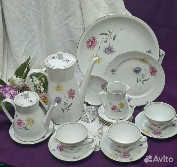 Сервиз винтаж Луговые цветы Германия Freiberger