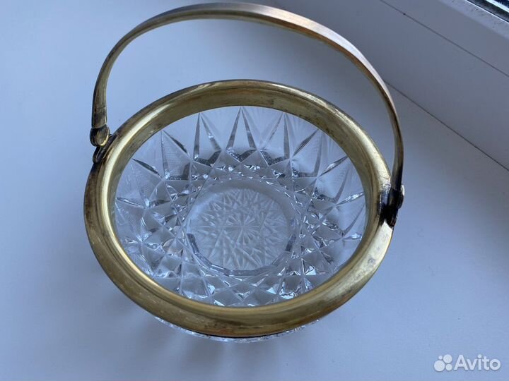 Сахарница конфетница СССР серебро 160 гр/золото