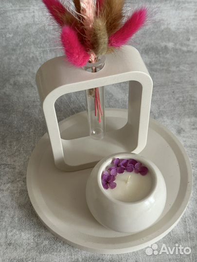 Декор из гипса и аромасвечи