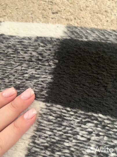 Шерстяное пальто рубашка в клетку oversize