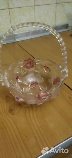 Вазочка конфетница цветное стекло