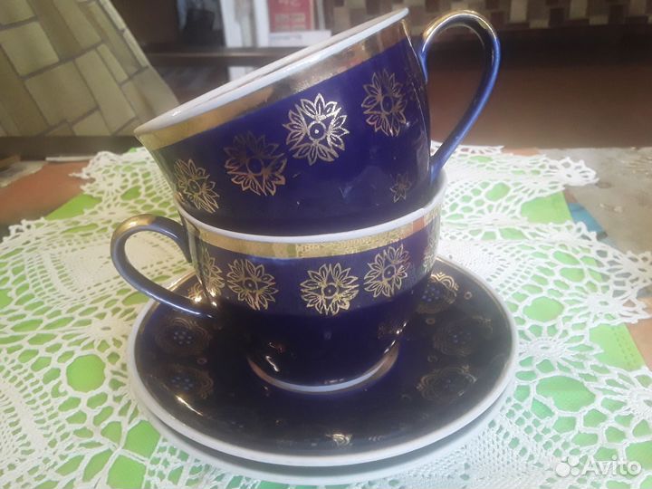 Чайный сервиз лфз СССР кобальт
