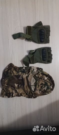 Перчатки тактические без пальцев и балаклава