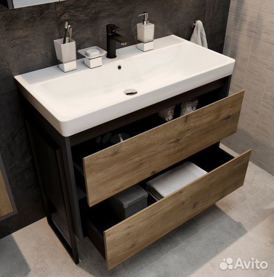 Тумба подвесная stworki Кронборг 90 дуб рустикальн