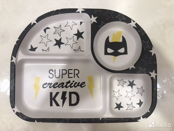 Тарелка из бамбука и ложечки для прикорма