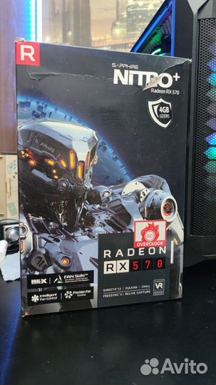 Видеокарта Saphire nitro + rx570 4 gb