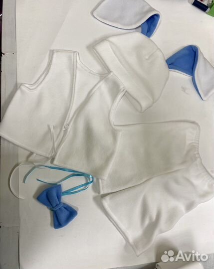 Костюм зайца белый + бабочка