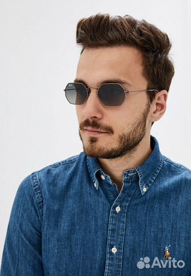 Очки Ray Ban 3556 Octagonal Голубой Градиент