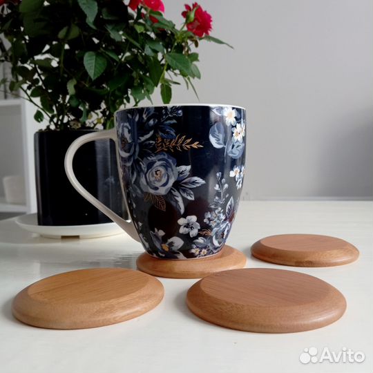 Набор деревянные подставки под горячее 4 шт