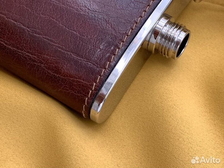 Фляжка Сталь/Кожа