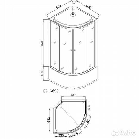 Душевая кабина Loranto 90х90
