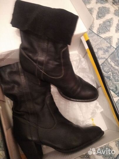 Сапоги казаки 37 нат кожа