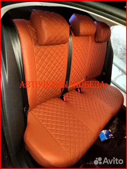 Чехлы Volkswagen Jetta 6 из экокожи коричневые Ром