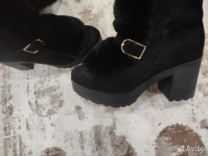 Зимние женские сапоги 38 натуральная замша