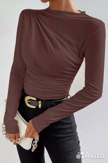 Лонгслив коричневый