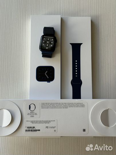 Часы apple watch 6 44 mm blue