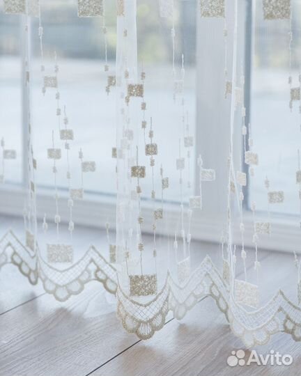 Тюль Мона Айвори готовый