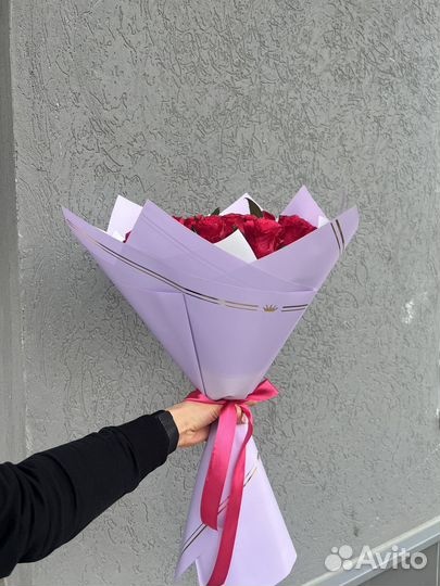 Букеты из 15,27,51,101 роз