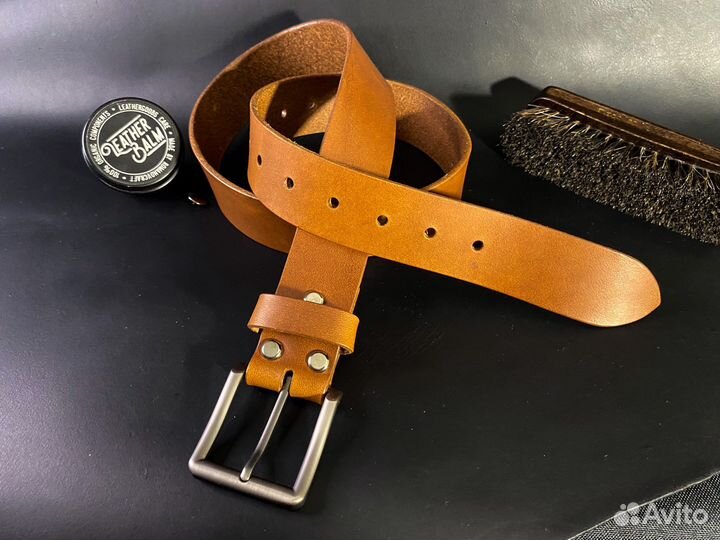 Ремень из кожи ручной работы