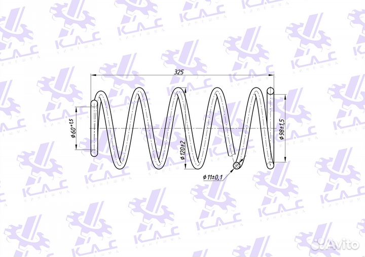 Пружина (2 шт.) задней подвески Kia Rio 2