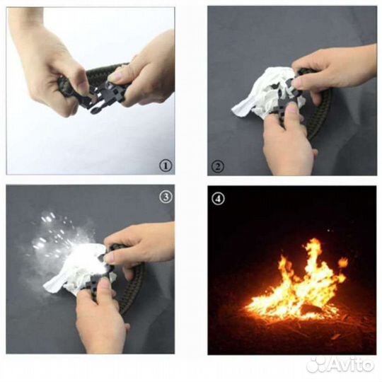 Браслет выживания 5в1