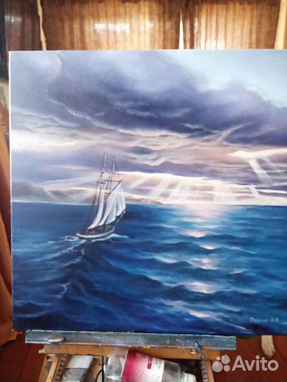 Картина маслом на холсте пейзаж 