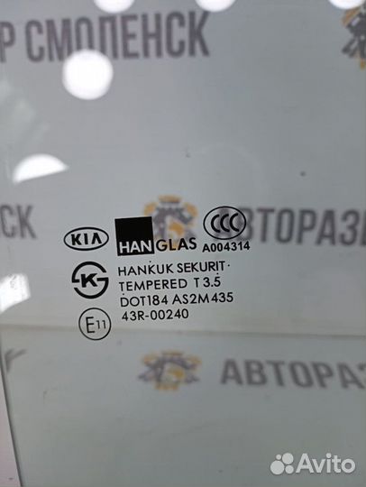 Стекло двери задней правой Kia Sorento I (2002—200