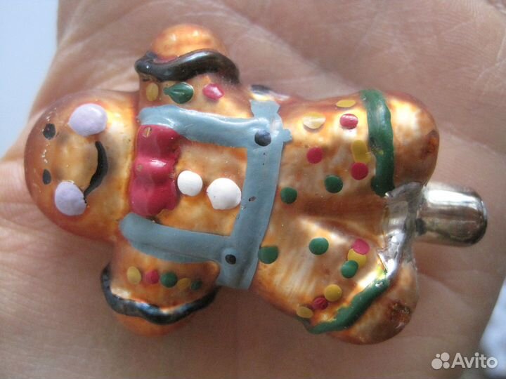 Стеклянная елочная игрушка пряник печенье из Шрека