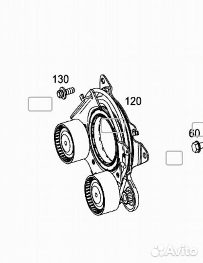 Натяжитель ремня w205/w213 264 мотор