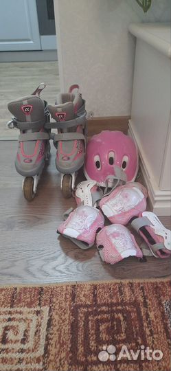Роликовые коньки детские раздвижные с защитой