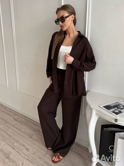 Брючный костюм женский с рубашкой
