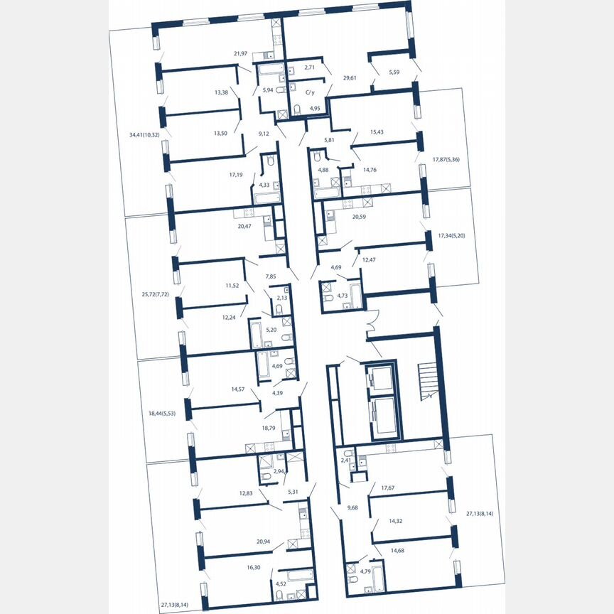 3-к. апартаменты, 67,1 м², 1/5 эт.
